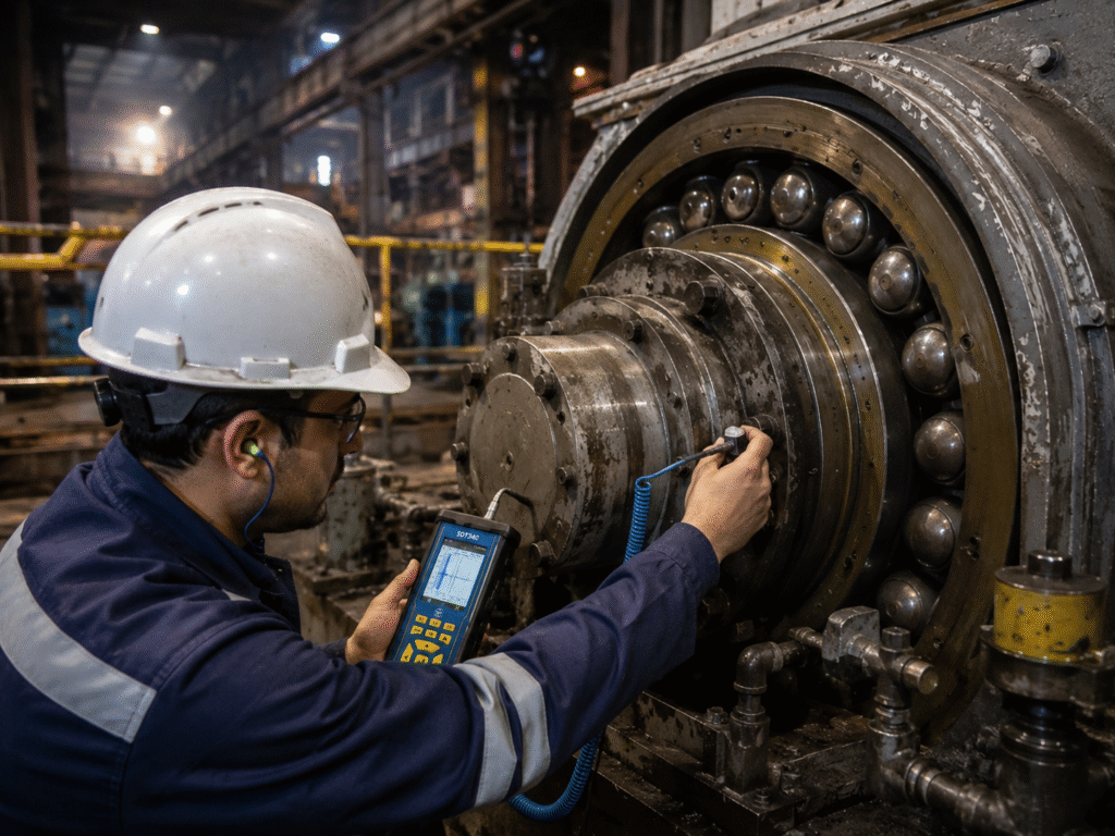 SDT 340 ultrasound inspection on slow rotating bearing