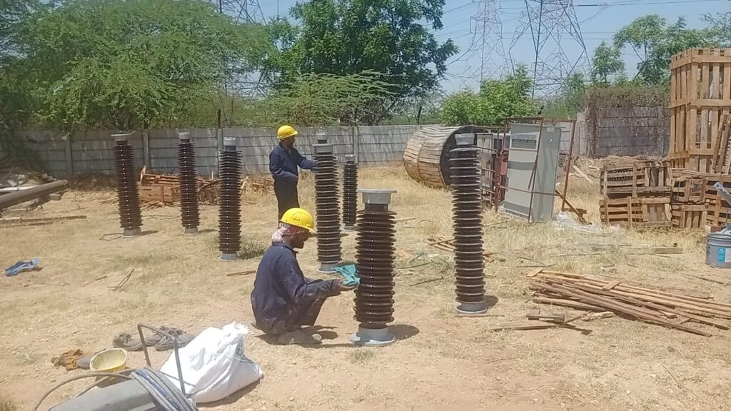 Before RTV Silicone Coating on electrical insulators