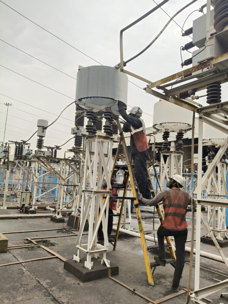 CT & Reactor Insulator Coating application on electrical equipment