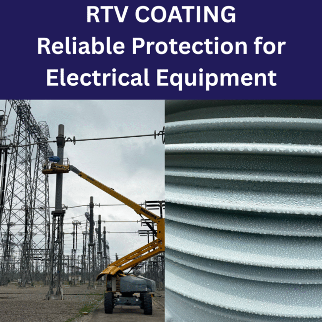 Add aRTV Silicone Coating – Reliable Protection for Electrical Equipment RTV silicone coating applied on electrical insulator for reliable protection against pollution, moisture, and flashovers.