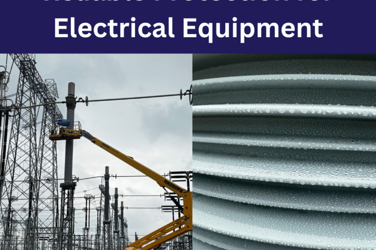 RTV silicone coating applied on electrical insulator for reliable protection against pollution, moisture, and flashovers.