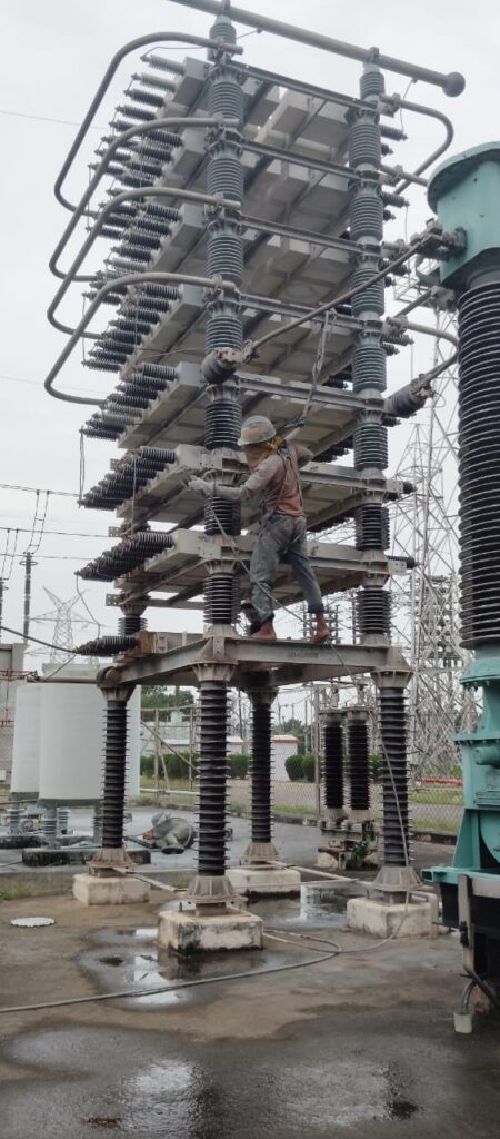 silicone coating on substation insulators