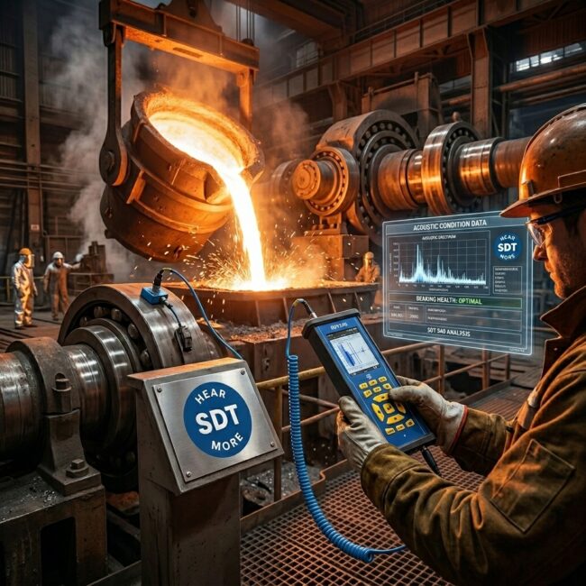 Slow rotating bearing monitoring in steel plant using ultrasound technology