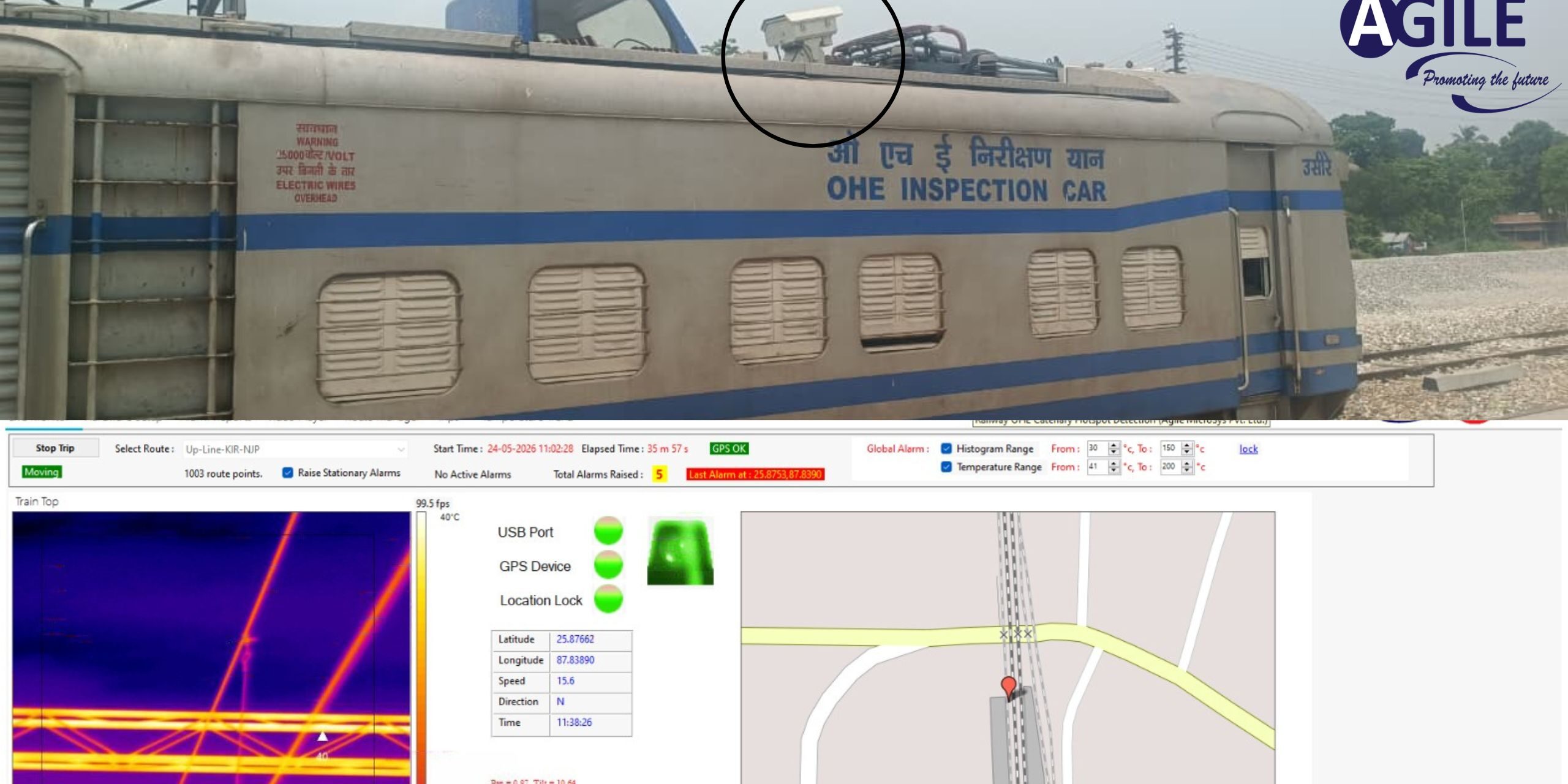 OHE hotspot detection using thermal imaging for railway inspection
